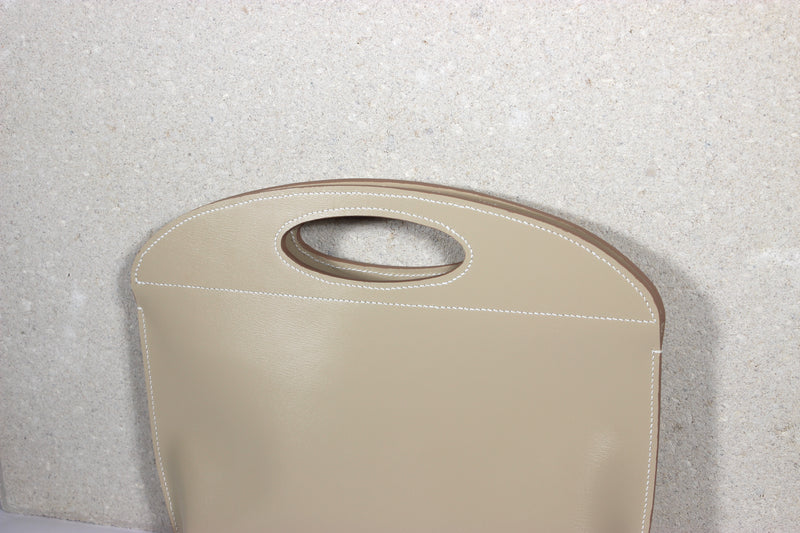 Ivory Box Calf Clutch