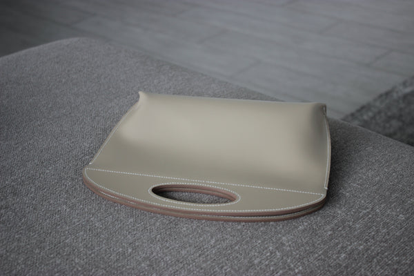 Ivory Box Calf Clutch